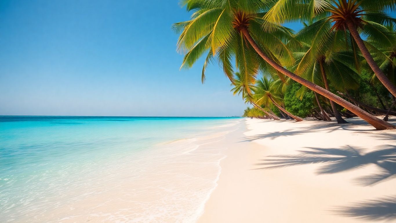 Prime Sumba beachfront land with turquoise water and palm trees.