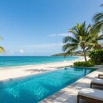 Tropical island villa with ocean view for sale.